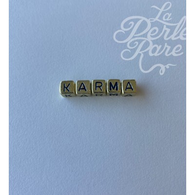 Perles cubique alphabétique Acrylique  "KARMA" - Doré - 5 pces